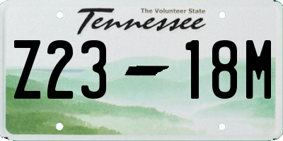 TN license plate Z2318M