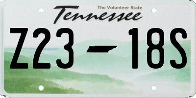 TN license plate Z2318S