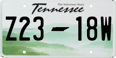 TN license plate Z2318W