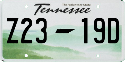 TN license plate Z2319D