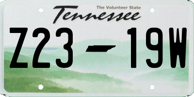 TN license plate Z2319W