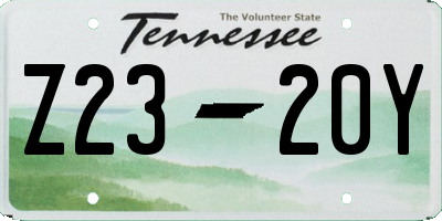 TN license plate Z2320Y