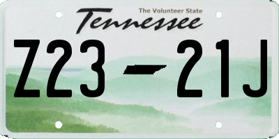 TN license plate Z2321J