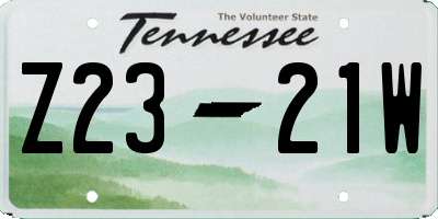 TN license plate Z2321W