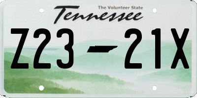 TN license plate Z2321X