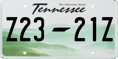 TN license plate Z2321Z