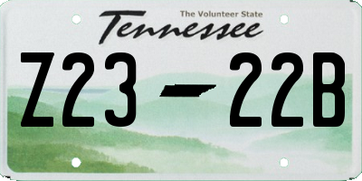 TN license plate Z2322B