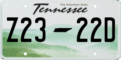 TN license plate Z2322D
