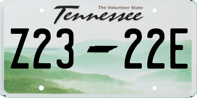 TN license plate Z2322E