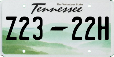 TN license plate Z2322H
