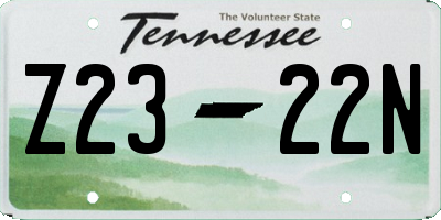 TN license plate Z2322N