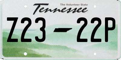 TN license plate Z2322P
