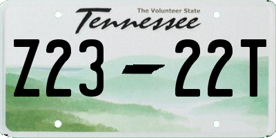 TN license plate Z2322T