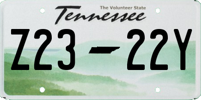 TN license plate Z2322Y