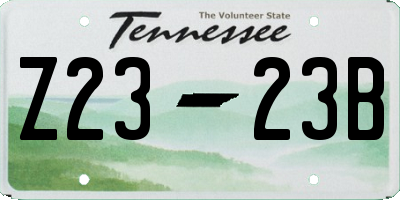 TN license plate Z2323B