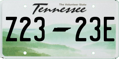 TN license plate Z2323E