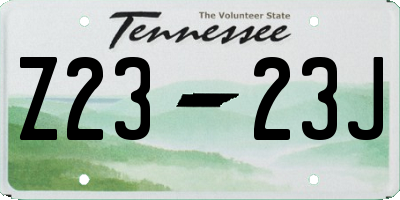 TN license plate Z2323J