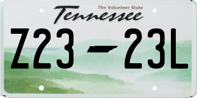 TN license plate Z2323L