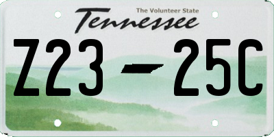 TN license plate Z2325C