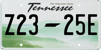 TN license plate Z2325E