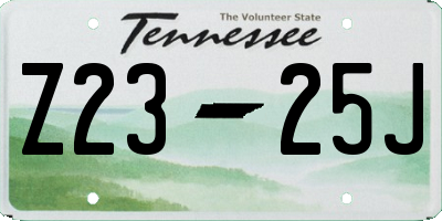 TN license plate Z2325J