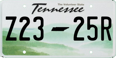 TN license plate Z2325R