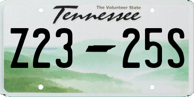 TN license plate Z2325S