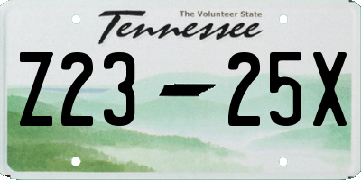 TN license plate Z2325X