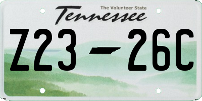 TN license plate Z2326C
