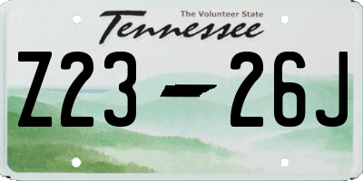 TN license plate Z2326J