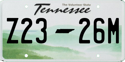 TN license plate Z2326M