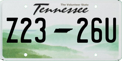 TN license plate Z2326U