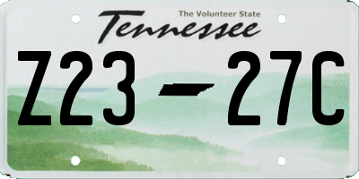 TN license plate Z2327C