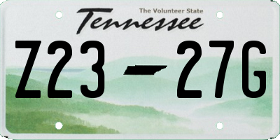 TN license plate Z2327G
