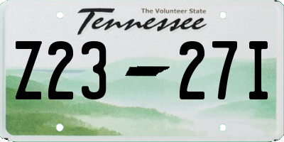 TN license plate Z2327I