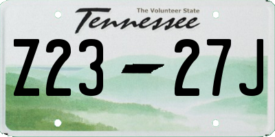 TN license plate Z2327J
