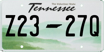 TN license plate Z2327Q