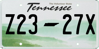 TN license plate Z2327X