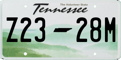 TN license plate Z2328M