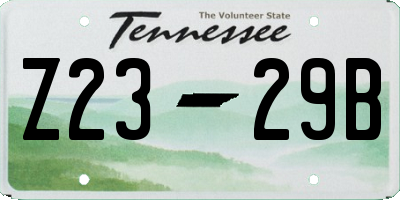 TN license plate Z2329B