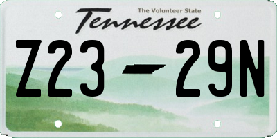 TN license plate Z2329N