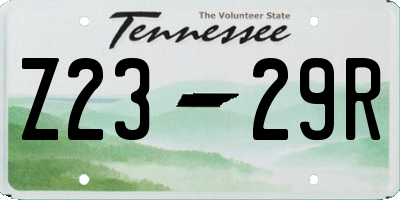 TN license plate Z2329R