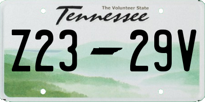 TN license plate Z2329V