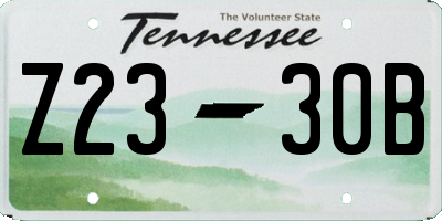 TN license plate Z2330B