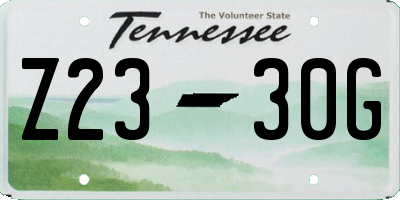 TN license plate Z2330G