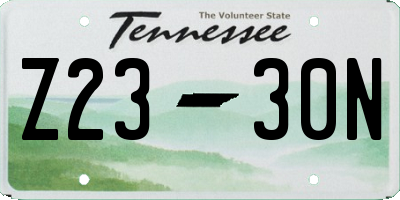 TN license plate Z2330N
