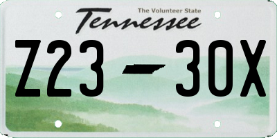 TN license plate Z2330X