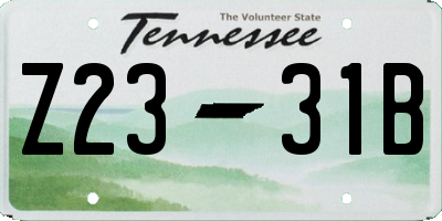 TN license plate Z2331B