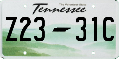 TN license plate Z2331C