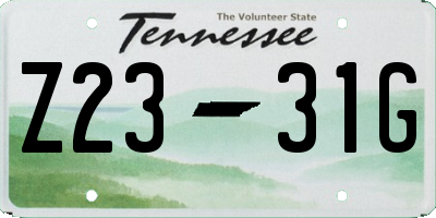 TN license plate Z2331G